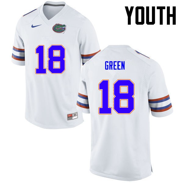 Florida Gators Youth #18 Daquon Green College Football White